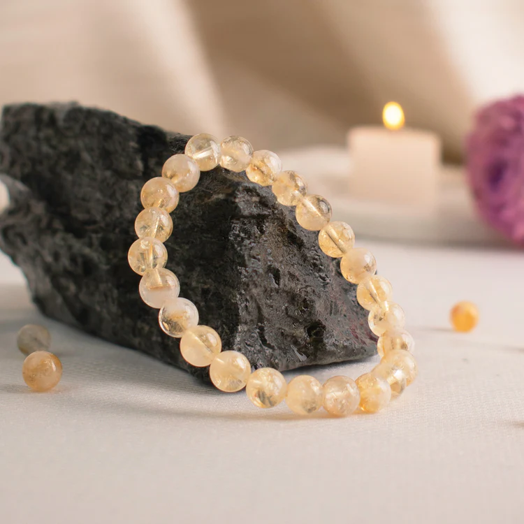 Citrine crystal bracelet for abundance and wealth