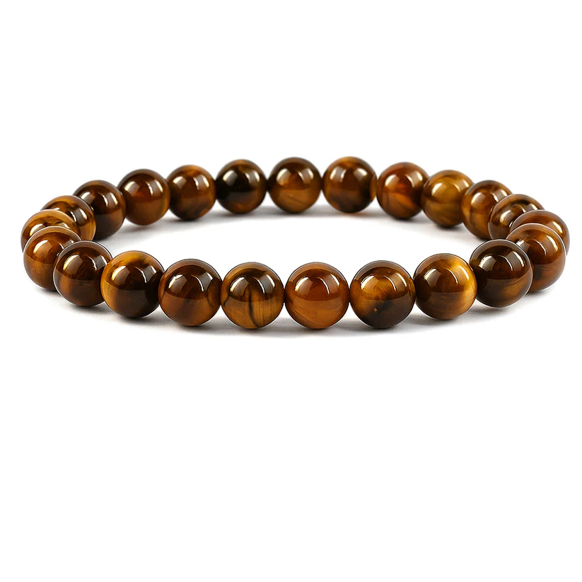 Tiger Eye bracelet on white background